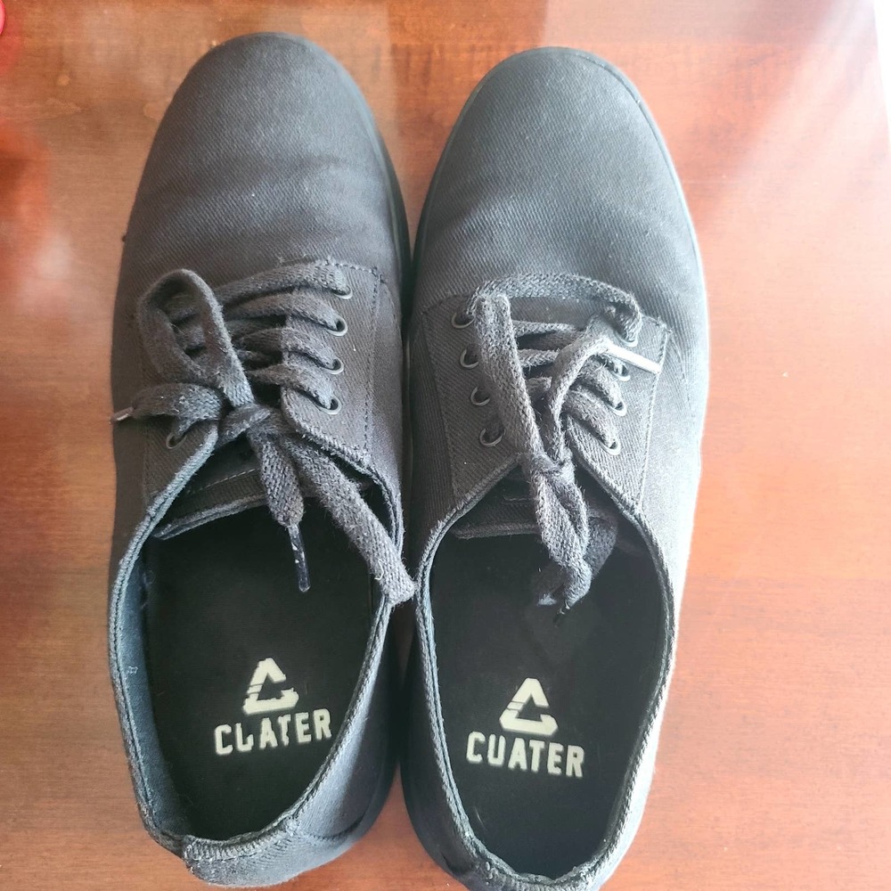 CUATER by TRAVIS MATTHEW Men's Quiet Shade Quincy Canvas Shoes Black/Black Sz10